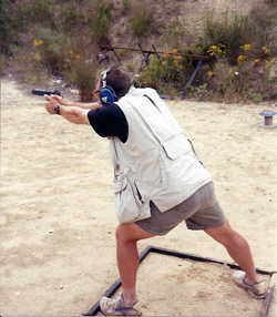 James Carr shooting at the range.